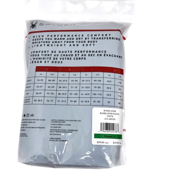 Spyder Women's Base Layer Leggings Blue Abyss Size Large - Picture 6 of 7